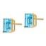 14k 10x8 mm Emerald Cut Blue Topaz Earrings