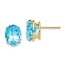 14k 10x8 mm Oval Blue Topaz Earrings