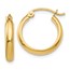 14k 12 mm Round Tube Hoop Earrings