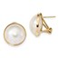 14k 14-15 mm White Mabe Cultured Pearl Omega Back Earrings