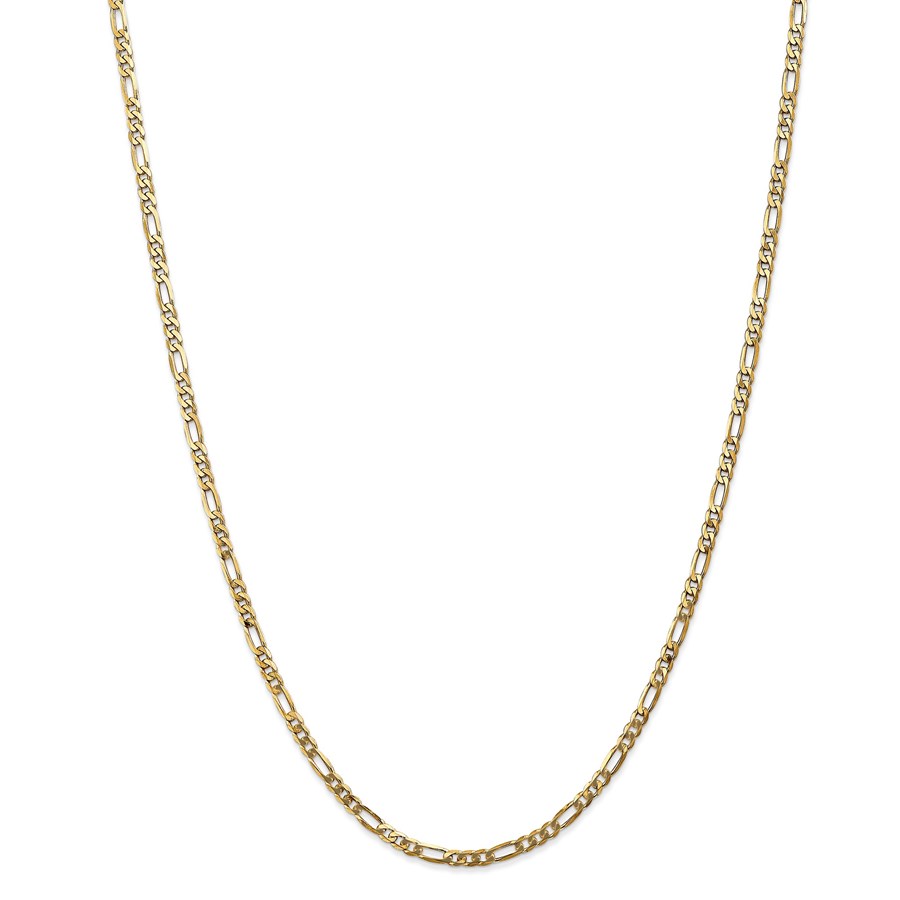 14k 3.00 mm Flat Figaro Chain Necklace - 20 in.