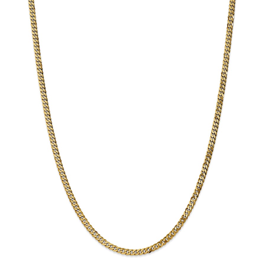 14k 3.2 mm Beveled Curb Chain Necklace - 24 in.