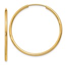 14k 30 mm Round Endless Hoop Earrings