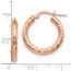 14K 3x15 Rose Gold D/C Round Hoop Earrings - 22.92 mm