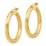 14K 3x20 D/C Round Hoop Earrings - 27.5 mm