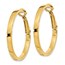 14k 3x25 mm Polished Square Tube Round Hoop Earrings