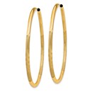 14k 40 mm Satin Diamond-cut Endless Hoop Earrings