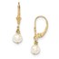 14k 5-6 mm Semi-Round Cultured Pearl Leverback Earrings