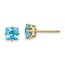 14k 5 mm Princess Cut Blue Topaz Earrings