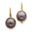 14k 6-7 mm Black Cultured Button Pearl Leverback Earrings