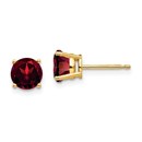 14k 6 mm Garnet Post Earrings