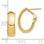 14K 6mm High Polished Oval Omega Hoop Earrings - 18 mm