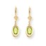 14k 7x5 mm Oval Peridot Leverback Earrings