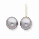 14k 8-9 mm Grey Akoya Cultured Pearl Stud Earrings