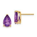 14k 9x6 mm Pear Amethyst Earrings