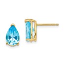 14k 9x6 mm Pear Blue Topaz Earrings