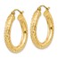 14k Diamond-cut 4 mm Round Hoop Earrings