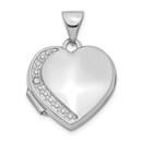 14k Diamond Heart Locket Pendant - 22 mm