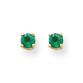 14k Emerald Post Earrings