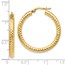 14K ForeverLite Polished and Textured Hoop Earrings - 30 mm