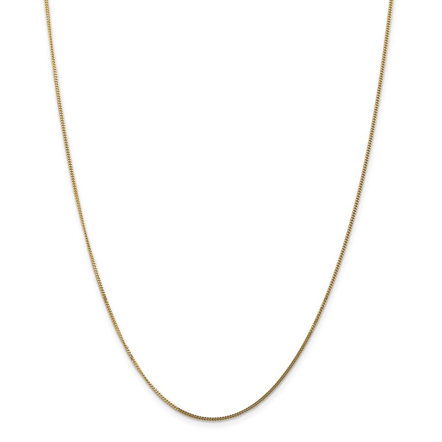 14k Gold 1.3 mm Curb Pendant Chain Necklace - 16 in.