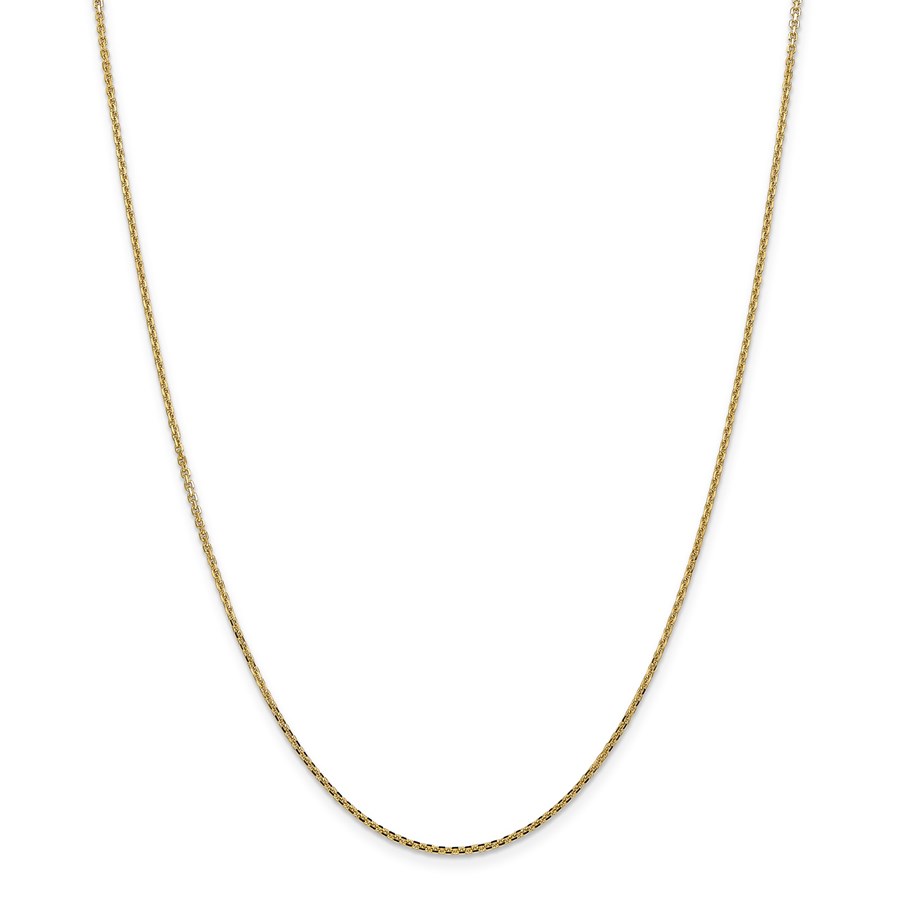 14k Gold 1.3 mm Solid Diamond Cut Cable Chain - 20 in.