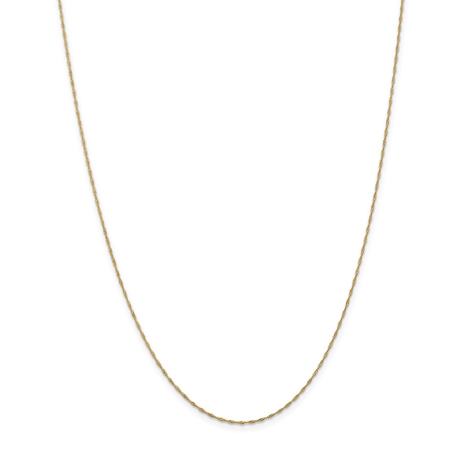 14k Gold 1 mm Singapore Chain Necklace - 24 in.