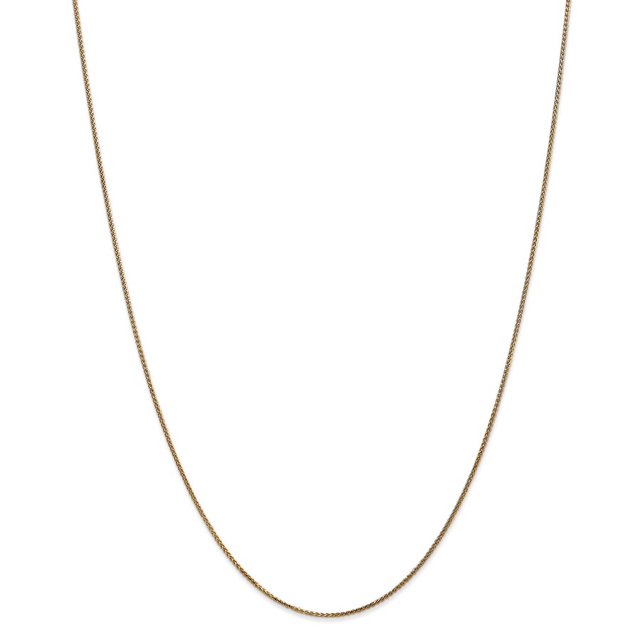 14k Gold 1 mm Solid Diamond-cut Spiga Chain Necklace - 16 in.