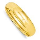 14k Gold 11 mm High Polished Hinged Bangle Bracelet