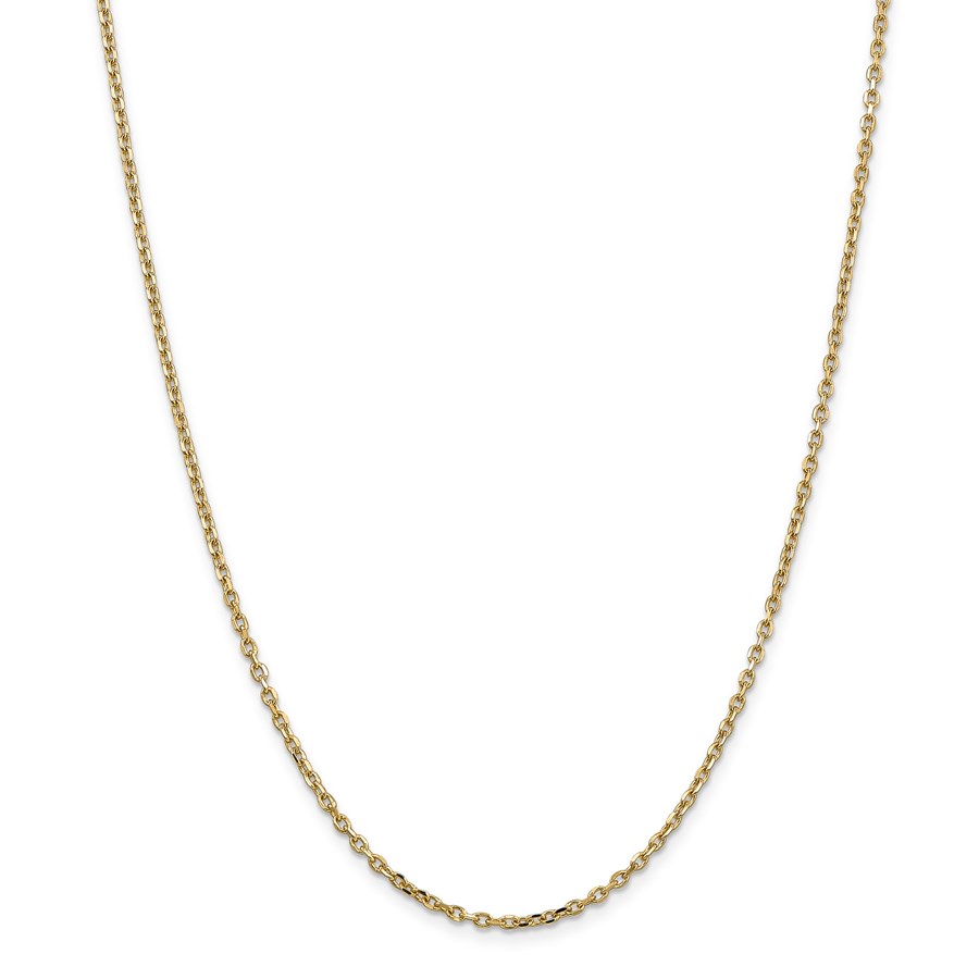 14k Gold 2.2 mm Diamond-cut Cable Chain Necklace - 24 in.