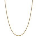 14k Gold 2.25 mm Diamond Cut Rope w/Lobster Clasp Chain - 24 in.