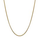 14k Gold 2.45 mm Hollow Round Box Chain Necklace - 22 in.