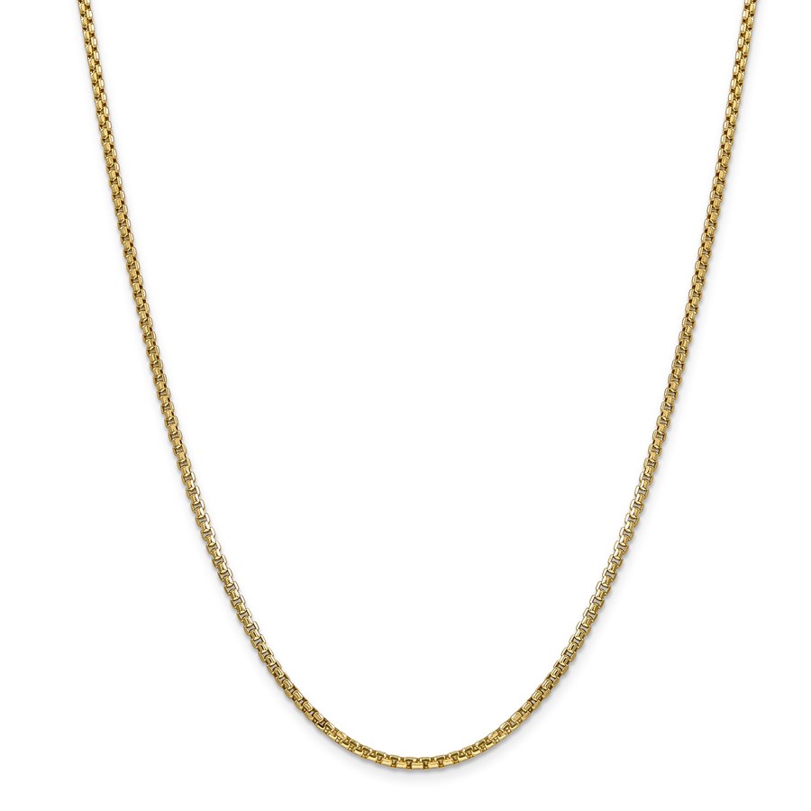 14k Gold 2.45 mm Hollow Round Box Chain Necklace - 22 in.