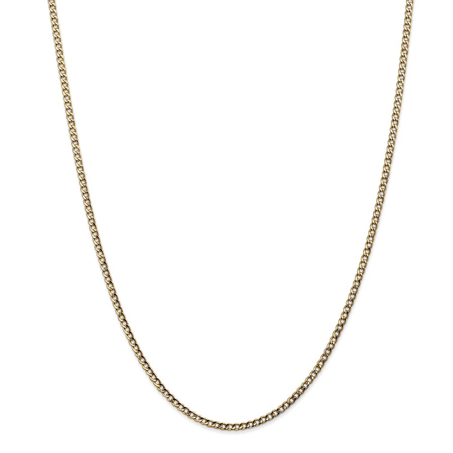 Buy 14k Gold 2.5 mm Semi-Solid Curb Link Chain - 24 in. | APMEX