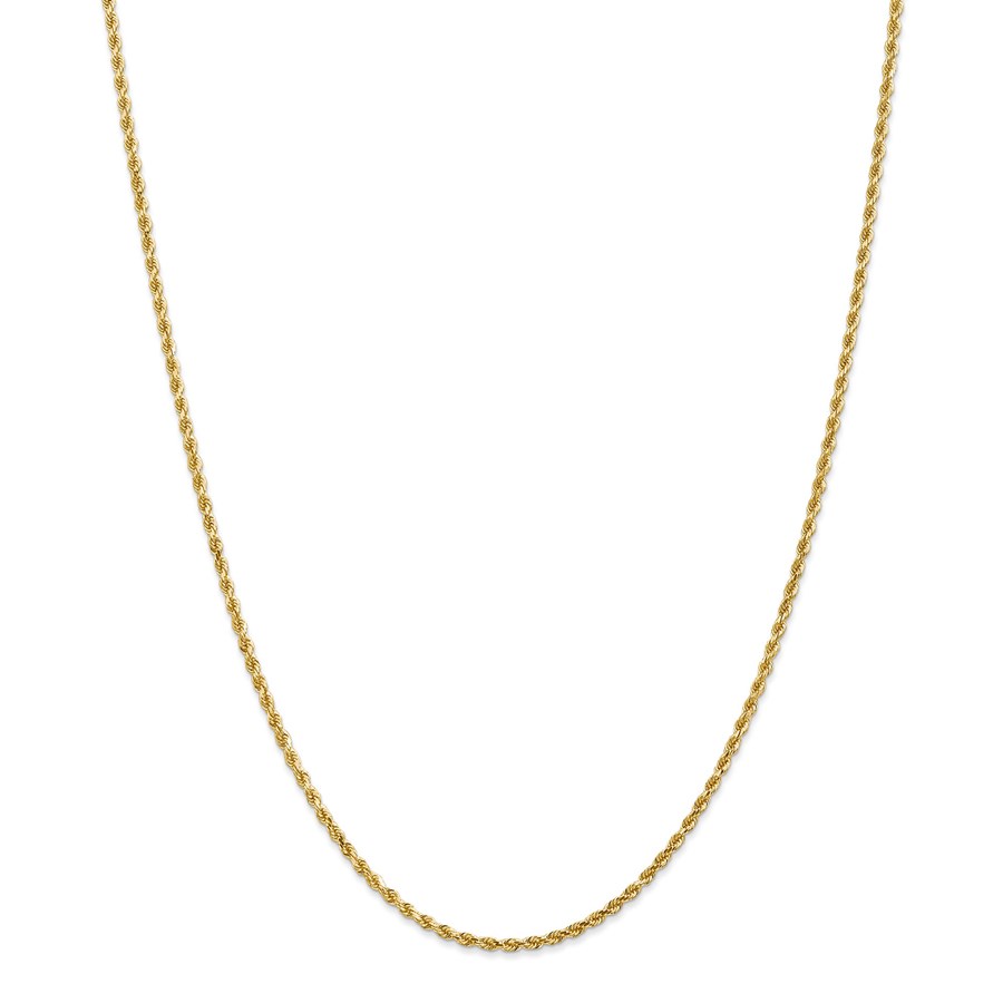 14k Gold 2 mm Diamond-cut Rope Chain Necklace - 24 in.