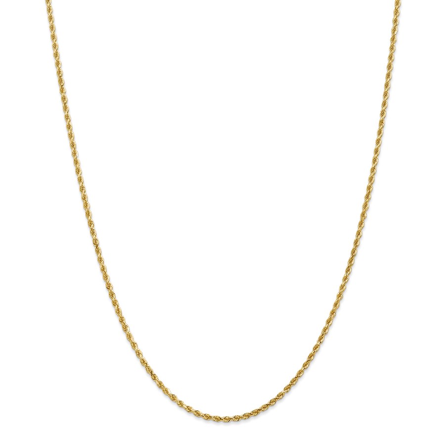 14k Gold 2 mm Diamond-cut Rope Clasp Chain Necklace - 18 in.