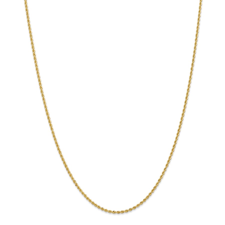 14k Gold 2 mm Handmade Regular Rope Chain Necklace - 24 in.