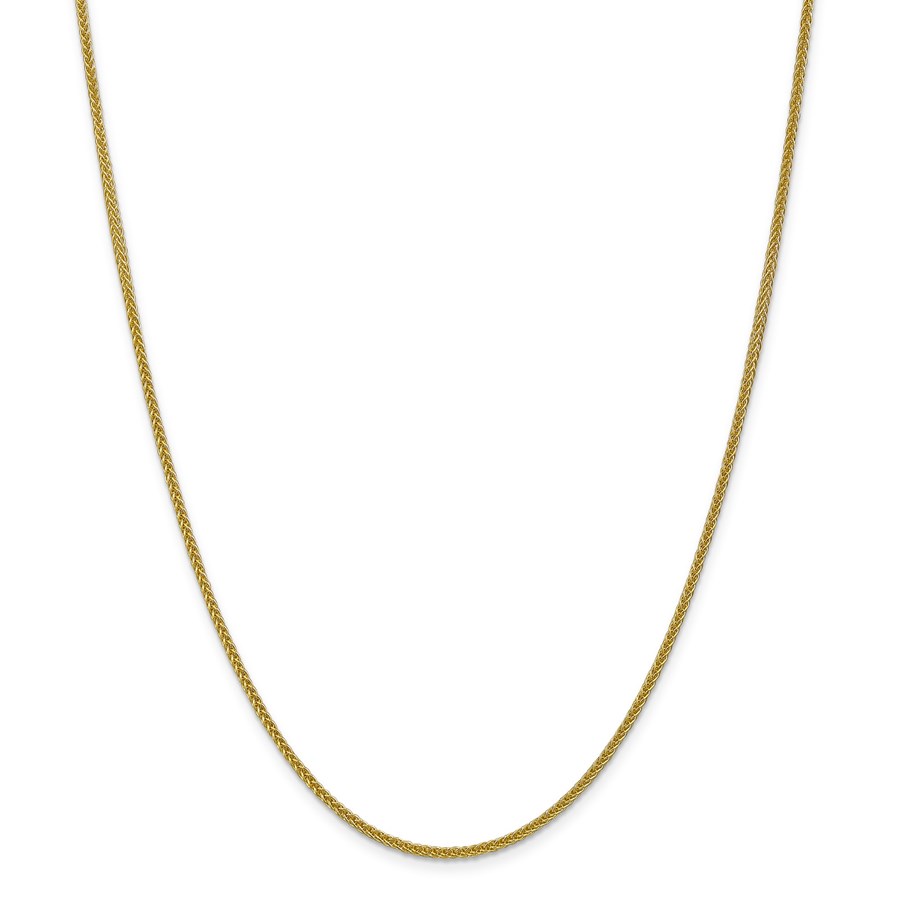 14k Gold 2 mm Semi-solid 3-Wire Wheat Chain Necklace - 24 in.