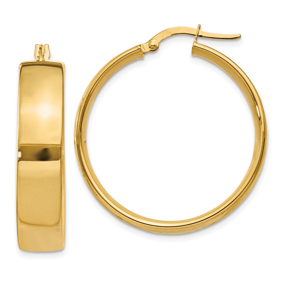 14k Gold 26 mm Hoop Earrings