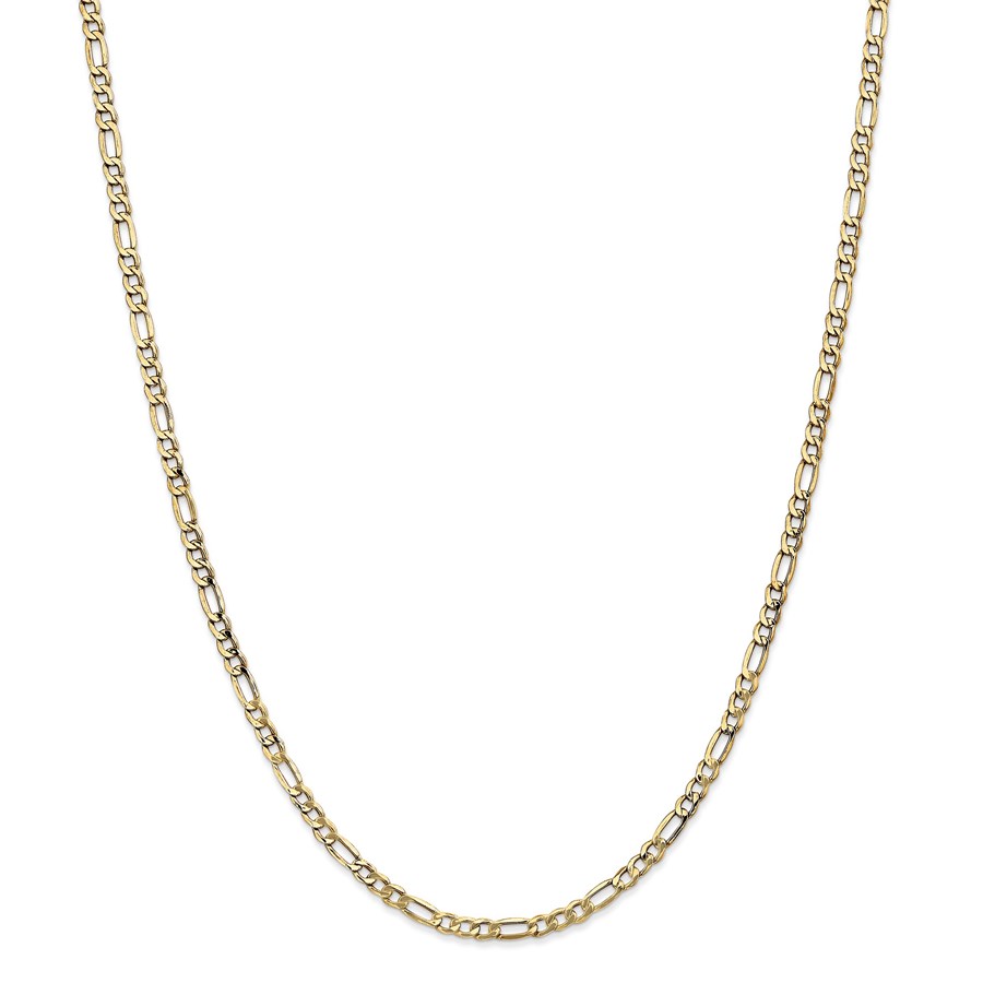 14k Gold 3.5 mm Semi-Solid Figaro Chain Necklace - 24 in.