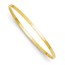 14k Gold 3 mm Polished Square Tube Bangle Bracelet