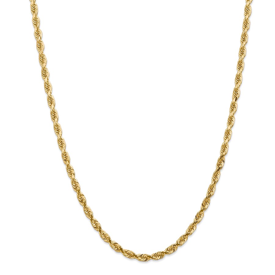 14k Gold 4.5 mm Diamond-cut Quadruple Rope Chain Necklace - 24 in