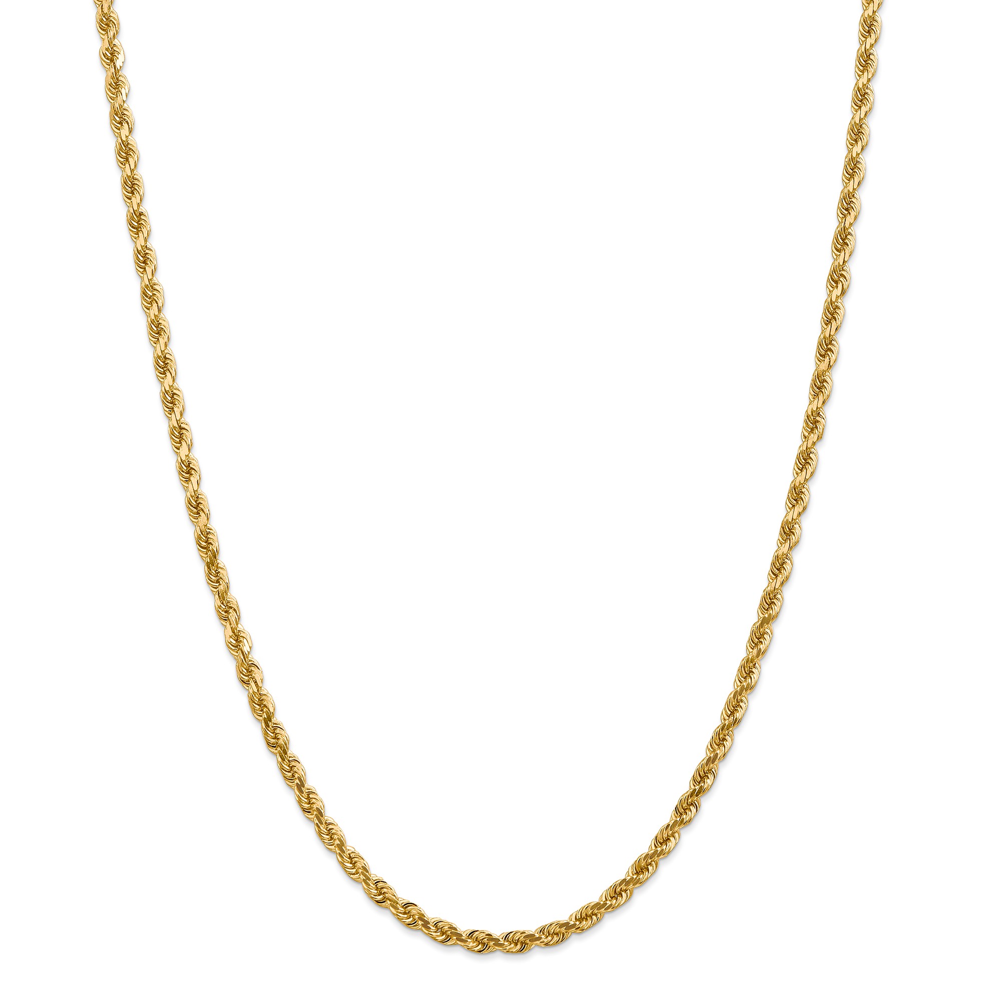 Buy 14k Gold 4 Mm Diamond-cut Rope Chain Necklace - 24 In. | APMEX