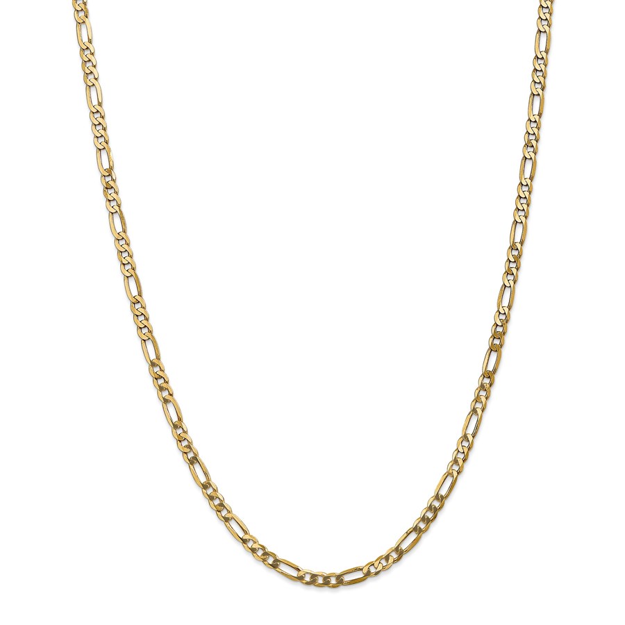 14k Gold 4 mm Flat Figaro Chain Necklace - 24 in.