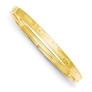 14k Gold 5.5 mm Oversize Dmnd Cut Concave Hinged Bangle Bracelet