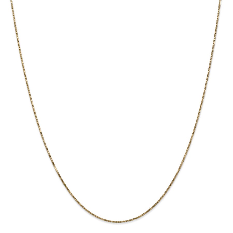 14k Gold .65 mm Solid Diamond-cut Spiga Chain Necklace - 16 in.