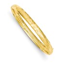 14k Gold 7 mm Florentine Engraved Hinged Bangle Bracelet