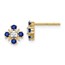 14k Gold Blue Sapphire and Diamond Post Earrings - 7 mm