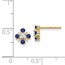 14k Gold Blue Sapphire and Diamond Post Earrings - 7 mm