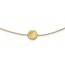 14k Gold Brushed & Polished Diamond Cut Circle Necklace